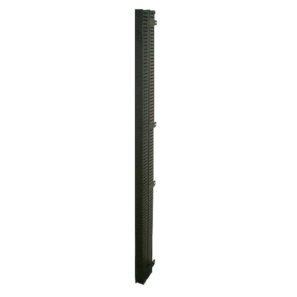 Quest Mfg Floor Enclosure Vertical Cable Manager, Duct with Cover, 50 Cables per Side, 4ft, Black VF-04-100 - main